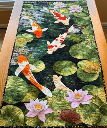 Koi Garden Quilted Table Runner