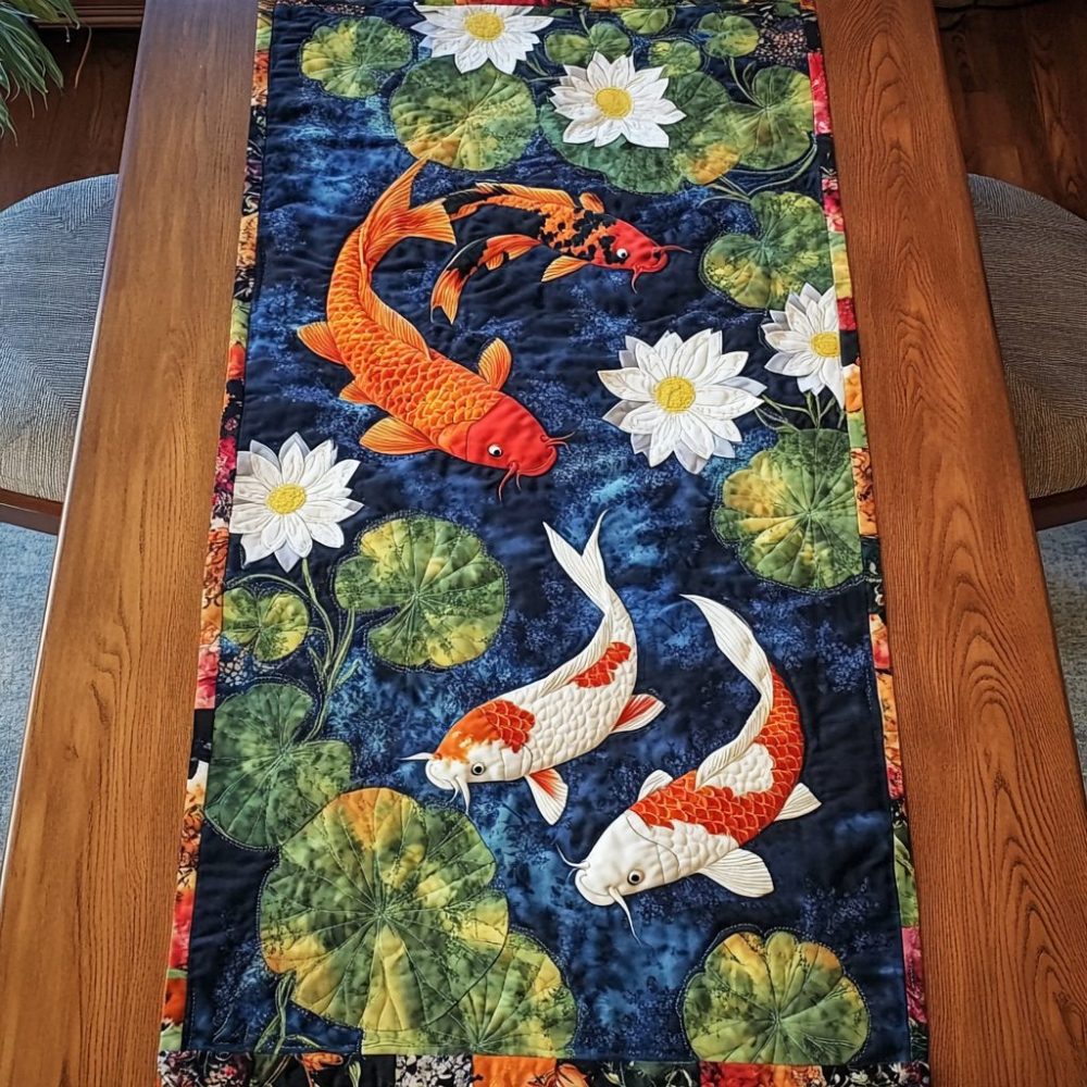 Koi Pond Quilted Table Runner