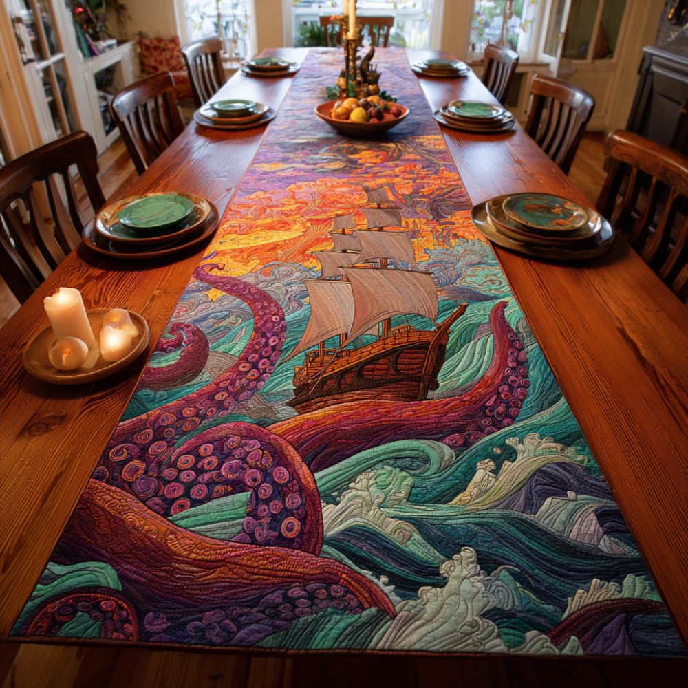 Kraken Grace Quilted Table Runner