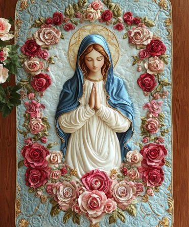 Lady In Blue Quilted Table Runner