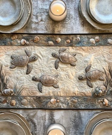 Lagoon Guardian Quilted Table Runner