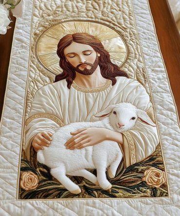 Lamb Of Peace Quilted Table Runner