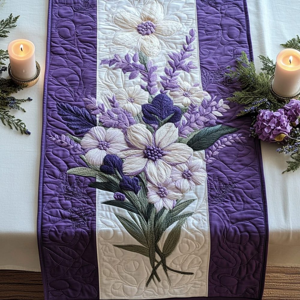 Lavender Aura Quilted Table Runner