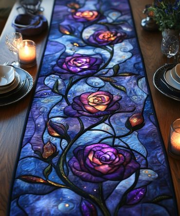 Lavender Elegance Quilted Table Runner