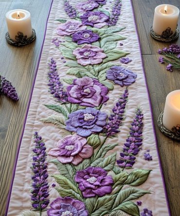 Lavender Whispers Quilted Table Runner