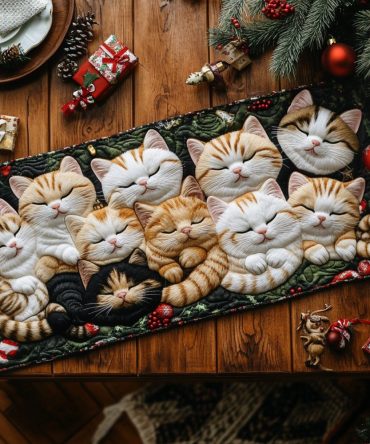 Lazy Paws Paradise Quilted Table Runner