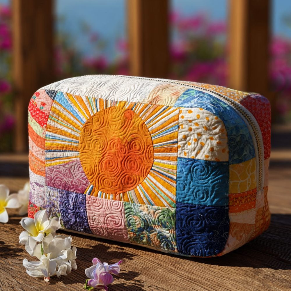 Lazy Sun Quilted Makeup Bag
