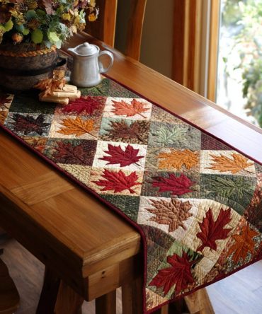 Leaf Dance Quilted Table Runner