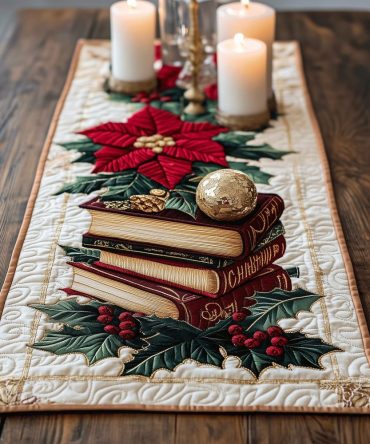 Leafy Literary Quilted Table Runner
