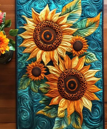 Lemon Petals Quilted Table Runner