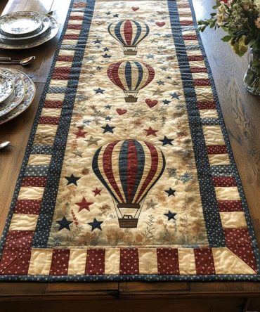 Liberty Balloons Quilted Table Runner