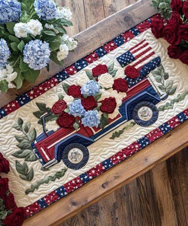 Liberty Wheels Quilted Table Runner