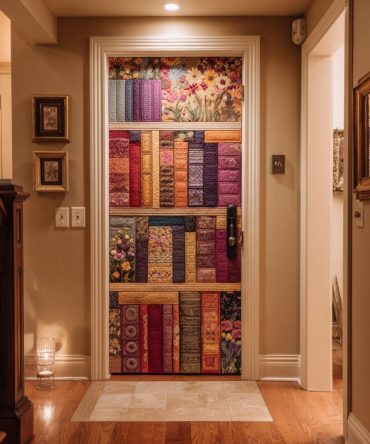 Library Escape Quilted Door Cover