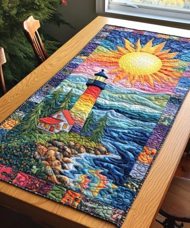 Lighthouse Glow Quilted Table Runner