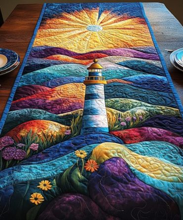 Lighthouse Glow Quilted Table Runner