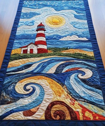 Lighthouse Horizon Quilted Table Runner