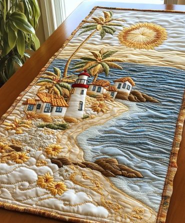 Lighthouse Path Quilted Table Runner