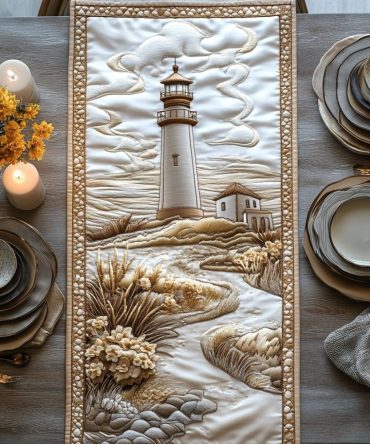 Lighthouse Serenity Quilted Table Runner