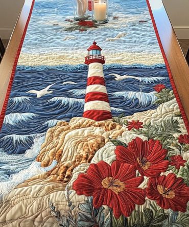 Lighthouse Serenity Quilted Table Runner