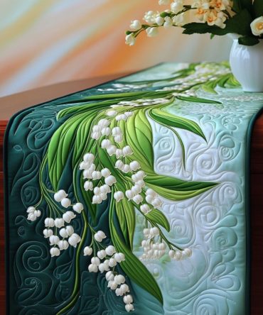 Lily Blossom Quilted Table Runner