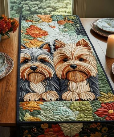 Little Yorkie Quilted Table Runner