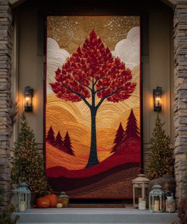 Living Roots Quilted Door Cover