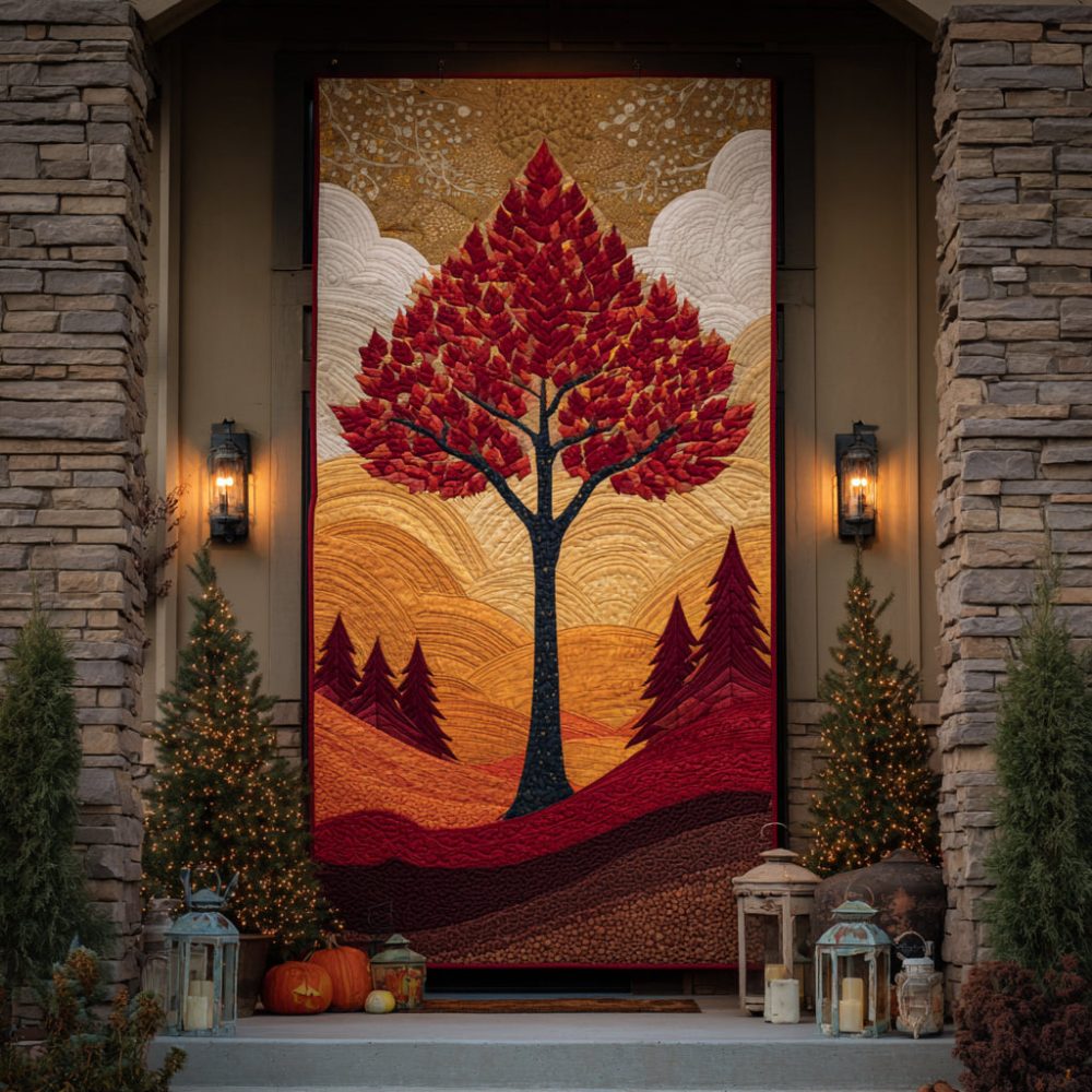 Living Roots Quilted Door Cover