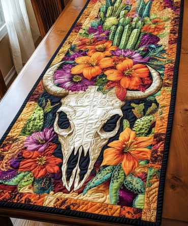Lone Horn Quilted Table Runner