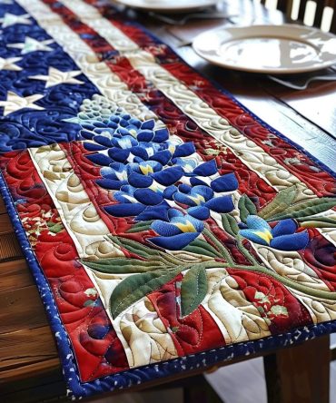 Lone Star Blooms Quilted Table Runner
