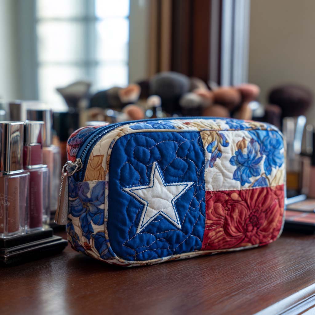 Lone Star Quilted Makeup Bag
