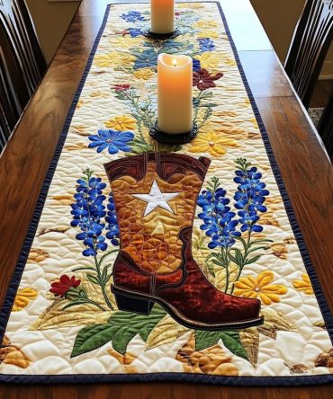 Lone Star Quilted Table Runner