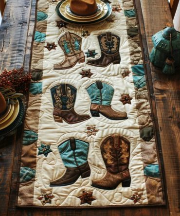 Lonestar Boot Quilted Table Runner