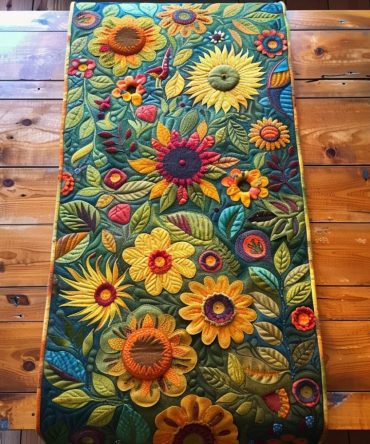 Lovable Sunflowers Quilted Table Runner