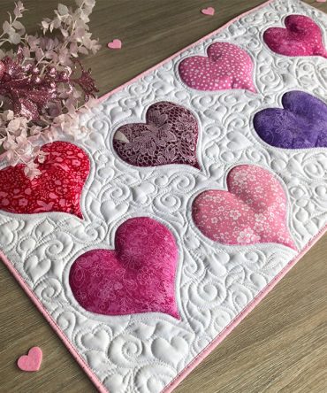 Love Blossoms Quilted Table Runner