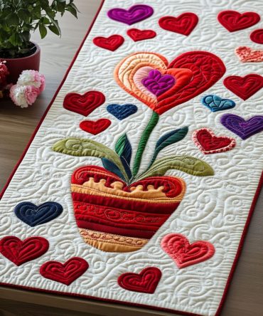 Love In Full Bloom Quilted Table Runner