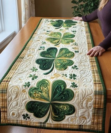 Lucky Cloverland Bliss Quilted Table Runner