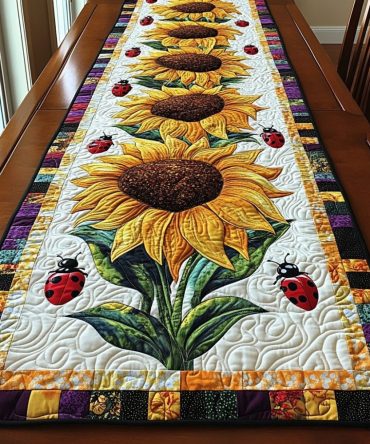 Lucky Ladybugs Quilted Table Runner