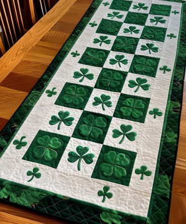 Lucky Leaf Quilted Table Runner