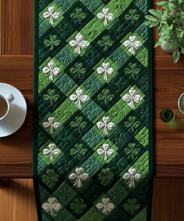Lucky Leaf Reverie Quilted Table Runner