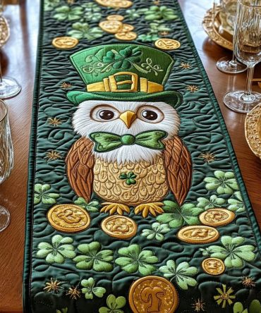 Lucky Owl Quilted Table Runner