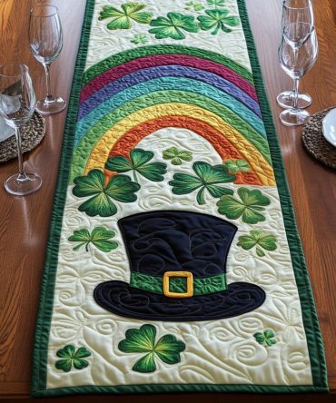Lucky Rainbow Quilted Table Runner