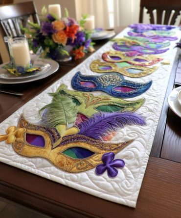 Luminous Carnival Affair Quilted Table Runner