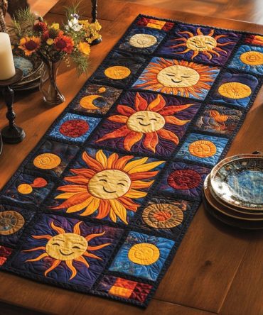 Luminous Sun Quilted Table Runner