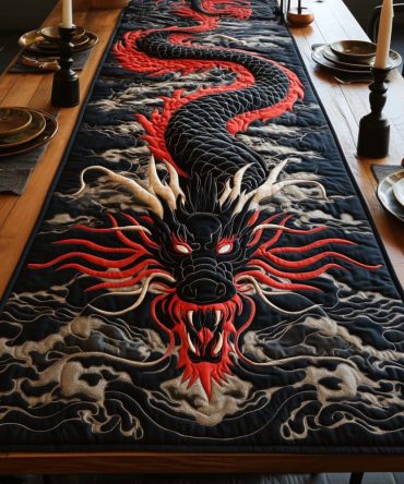 Lunar Serpent Quilted Table Runner