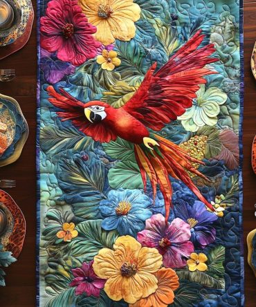 Macaw Magic Quilted Table Runner