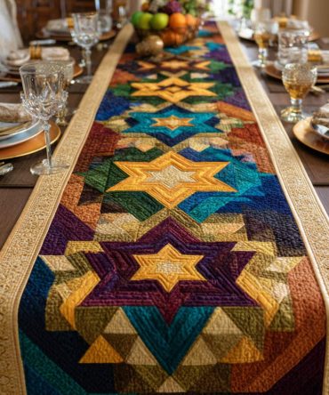 Magen David Quilted Table Runner