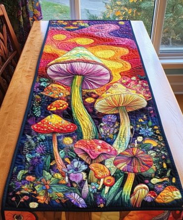 Magic Mushroom Quilted Table Runner