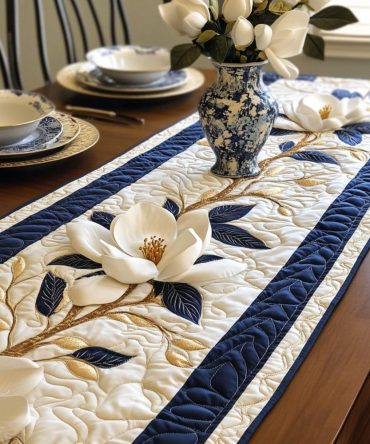 Magnolia Dream Quilted Table Runner