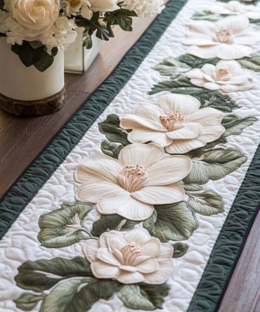 Magnolia Dream Quilted Table Runner