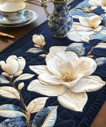 Magnolia Fusion Quilted Table Runner
